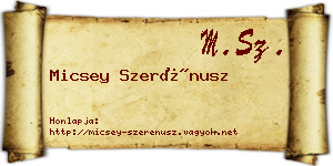 Micsey Szerénusz névjegykártya
